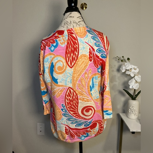 Talbots Colorful Paisley Women's Top - Picture 2 of 6